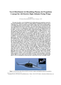 B. Göksel (2018) Novel Distributed Air-Breathing Plasma Jet Propulsion Concept for All-Electric High-Altitude Flying Wings.